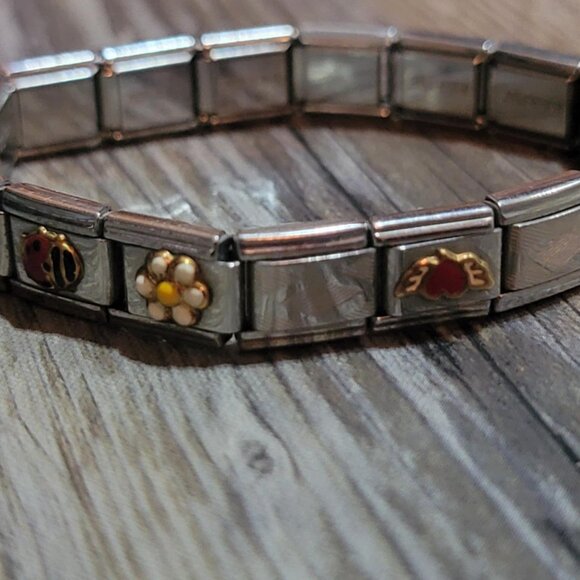 Vintage Y2K Italian Charm Bracelet 10 Charms 17 links Zoppini - Picture 2 of 10